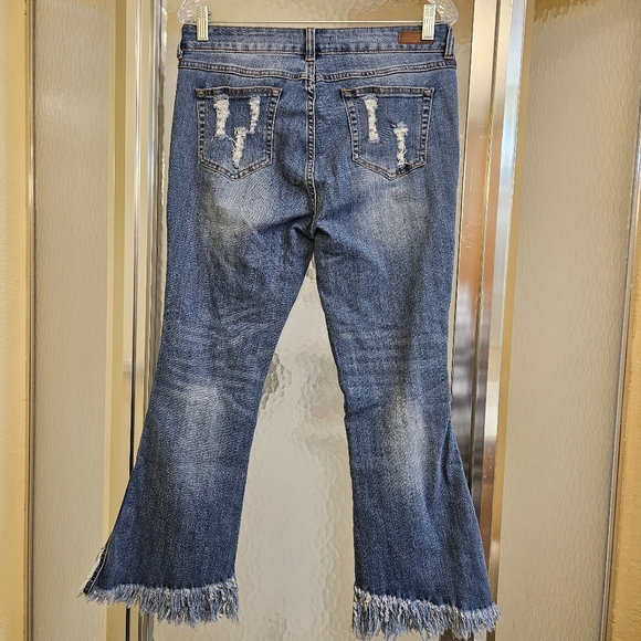 Hem & Thread by Anthropologie Frayed Ankle Jeans Size 29 Sexy AD-1542 - Picture 7 of 9